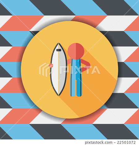surfing flat icon with long shadow-插圖素材 [22501072] - PIXTA圖庫
