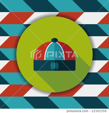 Chinese hat flat icon with long shadow,eps10 - Stock Illustration ...