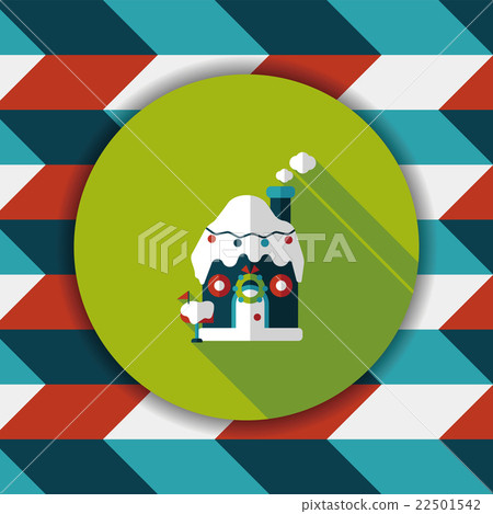 Gingerbread house flat icon with long shadow,eps10 Gingerbread house flat icon with long shadow,eps10 22501542