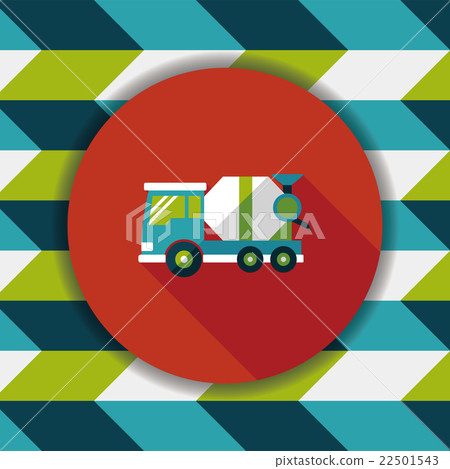 Transportation Cement mixer flat icon with long shadow,eps10 22501543