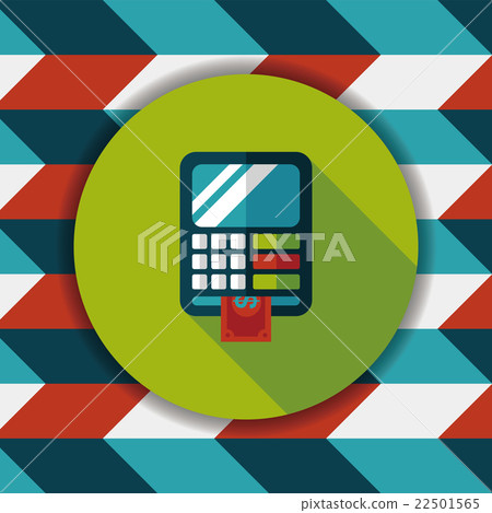 ATM flat icon with long shadow,eps10 22501565