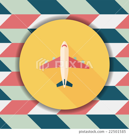 Transportation airplane flat icon with long shadow,eps10 Transportation airplane flat icon with long shadow,eps10 22501585