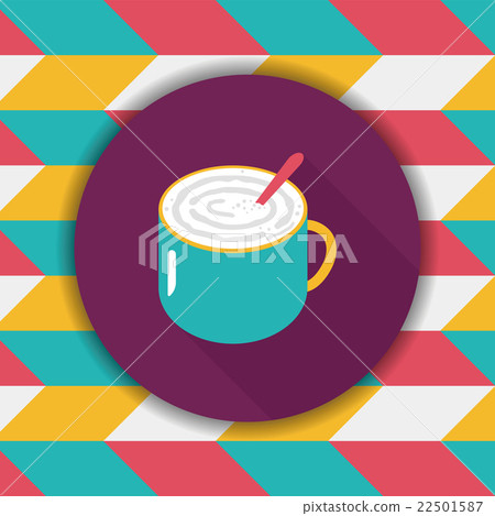 coffee latte art flat icon with long shadow,eps10 coffee latte art flat icon with long shadow,eps10 22501587