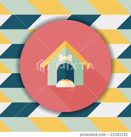 Pet dog house flat icon with long shadow,eps10 22501591