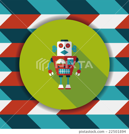 robot concept flat icon with long shadow,eps10 22501894