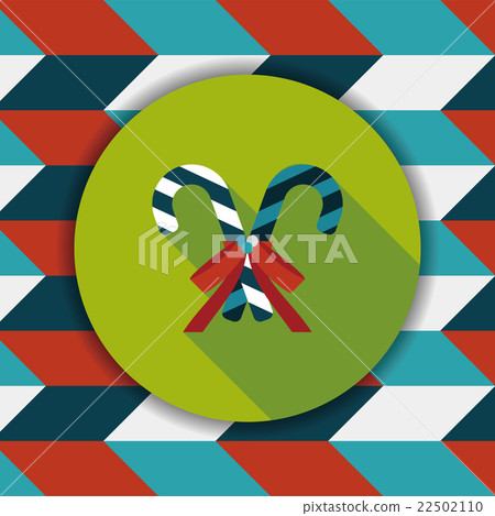 Christmas candy cane flat icon with long... - Stock Illustration ...