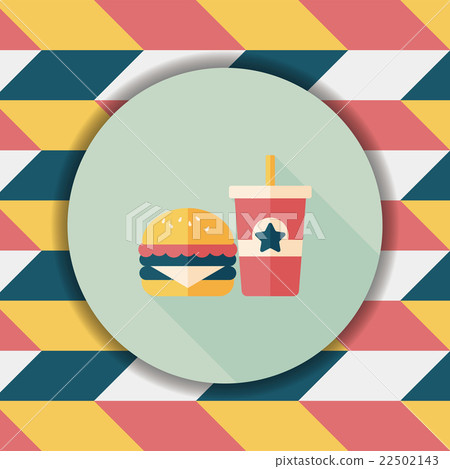 hamburger and soda flat icon with long shadow,eps10 22502143