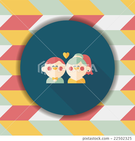 wedding couple flat icon with long shadow,eps10 - Stock Illustration ...