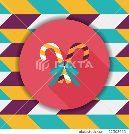 Christmas candy cane flat icon with long shadow,eps10 22502613