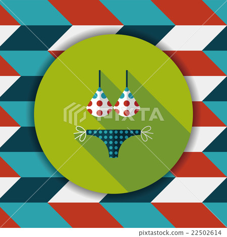 Swimming suit flat icon with long shadow 22502614