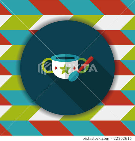 baby food bowl flat icon with long shadow,eps10 22502615