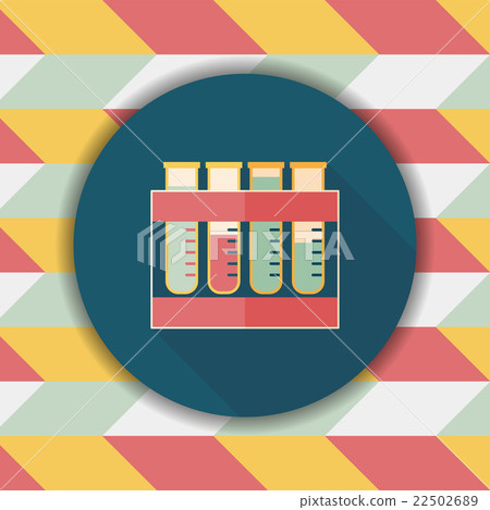 test tube flat icon with long shadow 22502689