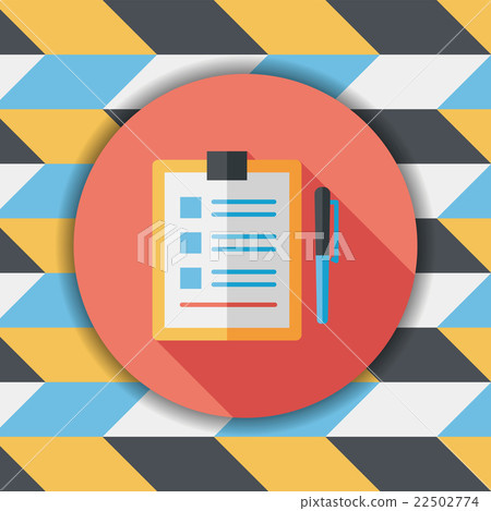 Clipboard flat icon with long shadow Clipboard flat icon with long shadow 22502774