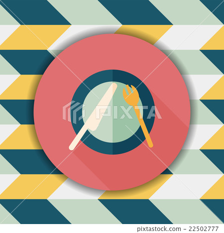 dishware and cutlery flat icon with long shadow dishware and cutlery flat icon with long shadow 22502777