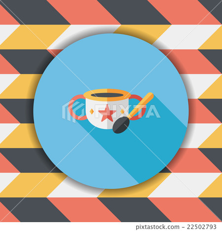 baby food bowl flat icon with long shadow,eps10 22502793