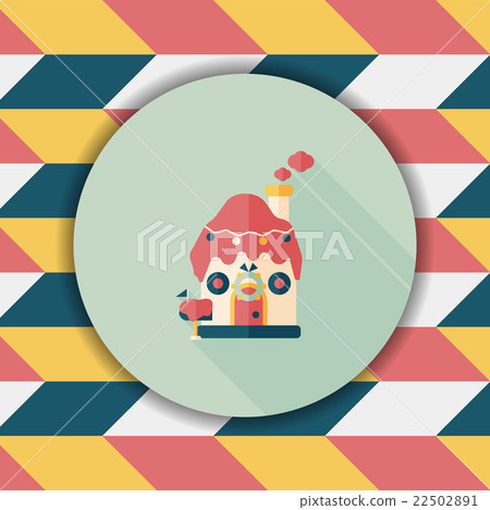 Gingerbread house flat icon with long shadow,eps10 Gingerbread house flat icon with long shadow,eps10 22502891