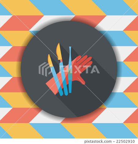Surgical Instrument flat icon with long shadow Surgical Instrument flat icon with long shadow 22502910
