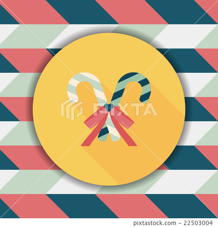 Christmas candy cane flat icon with long... - Stock Illustration ...