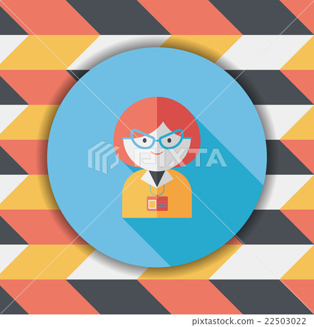 businesswoman flat icon with long shadow,eps10 22503022