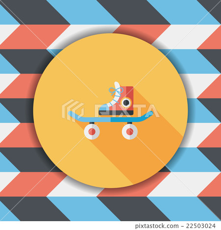 Skateboard flat icon with long shadow Skateboard flat icon with long shadow 22503024