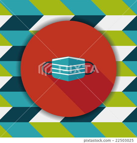 medical mask flat icon with long shadow 22503025