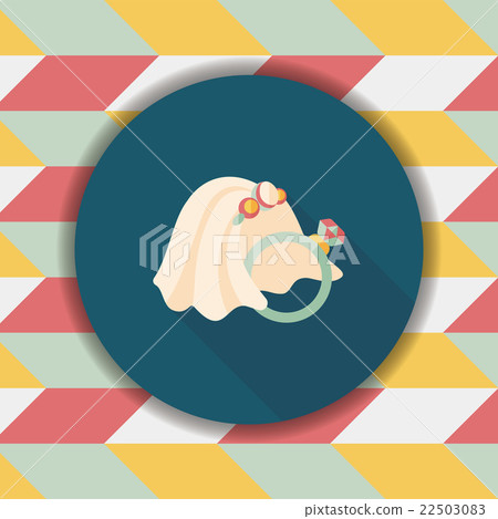 bride veil and diamond ring flat icon with long shadow,eps10 bride veil and diamond ring flat icon with long shadow,eps10 22503083