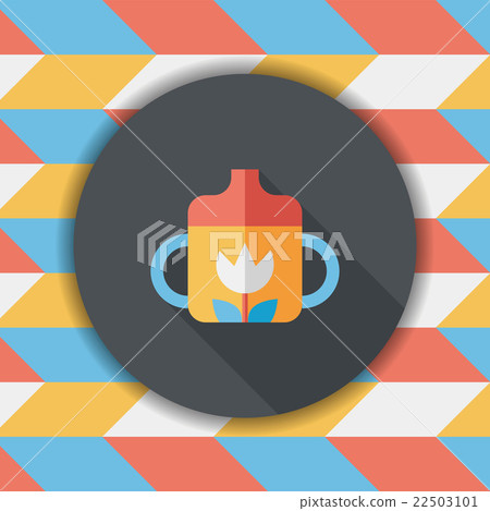 Baby bottle flat icon with long shadow,EPS 10 Baby bottle flat icon with long shadow,EPS 10 22503101