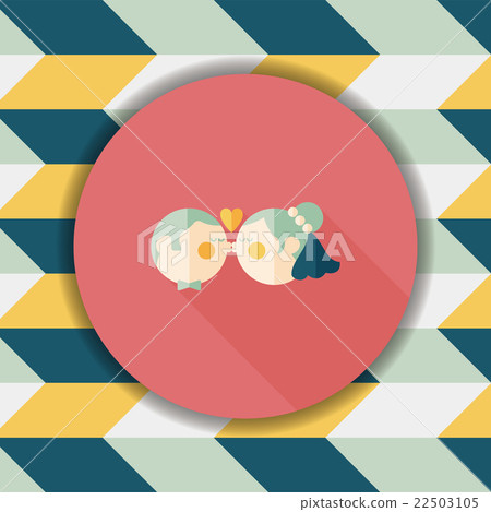 wedding couple flat icon with long shadow,eps10 wedding couple flat icon with long shadow,eps10 22503105