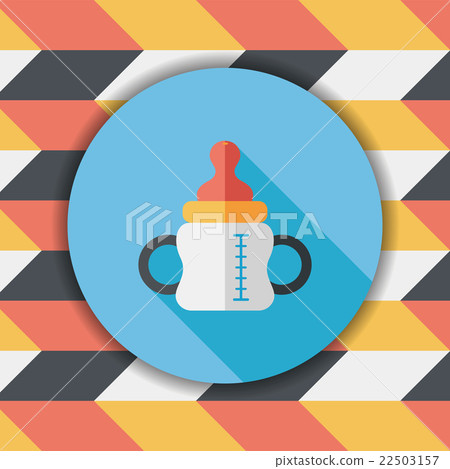Baby bottle flat icon with long shadow,eps10 Baby bottle flat icon with long shadow,eps10 22503157