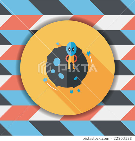 Space planet and alien flat icon with long shadow,eps10 Space planet and alien flat icon with long shadow,eps10 22503158