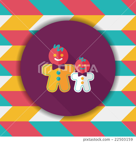 Gingerbread man flat icon with long shadow,eps10 Gingerbread man flat icon with long shadow,eps10 22503159