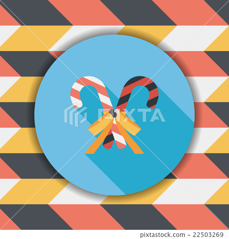 Christmas candy cane flat icon with long shadow,eps10 22503269