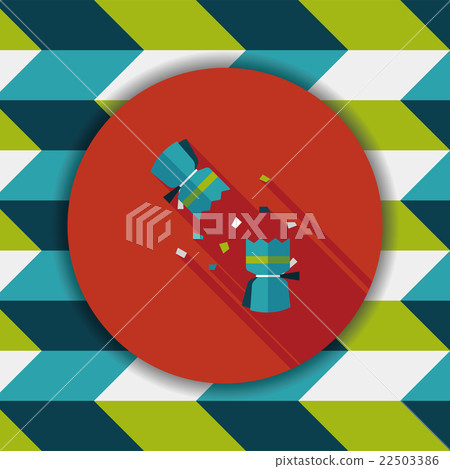 Christmas cracker flat icon with long shadow,eps10 22503386