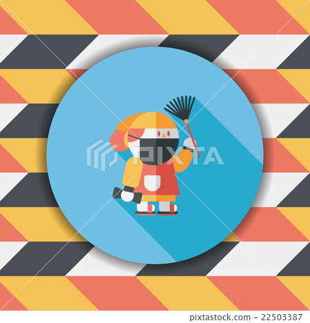 Chinese New Year flat icon with long shadow,eps10, When the Chin 22503387