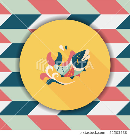 Chinese New Year flat icon with long shadow,eps10, Chinese decor 22503388