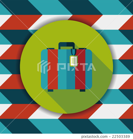 vintage travel suitcases, flat icon with long shadow vintage travel suitcases, flat icon with long shadow 22503389