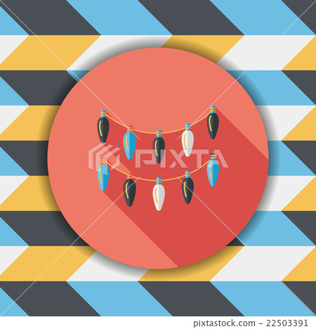 Christmas light flat icon with long shadow,eps10 22503391