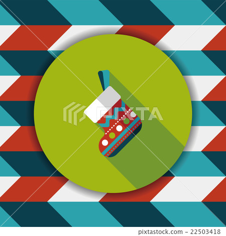Christmas stocking flat icon with long shadow,eps10 Christmas stocking flat icon with long shadow,eps10 22503418