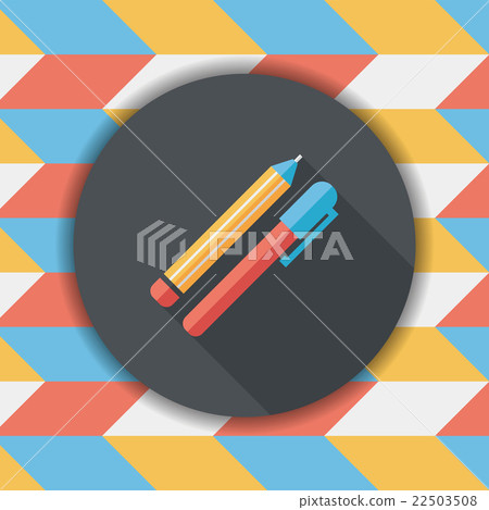 Pencil and pen flat icon with long shadow,eps10 - Stock Illustration ...