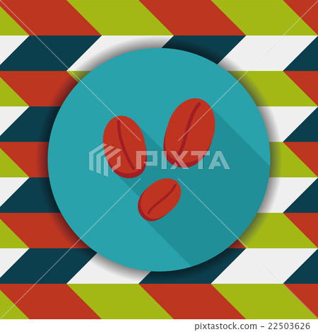 coffee bean flat icon with long shadow,eps10 22503626