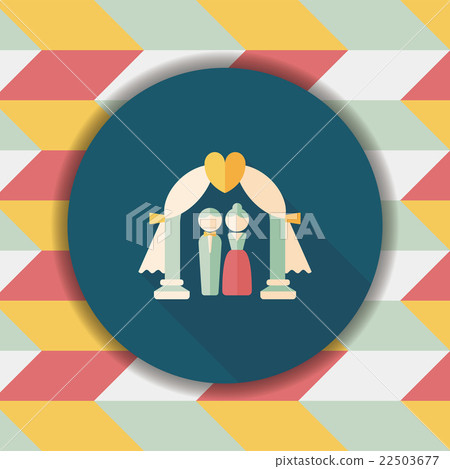 wedding ceremony flat icon with long shadow,eps10 - Stock Illustration ...