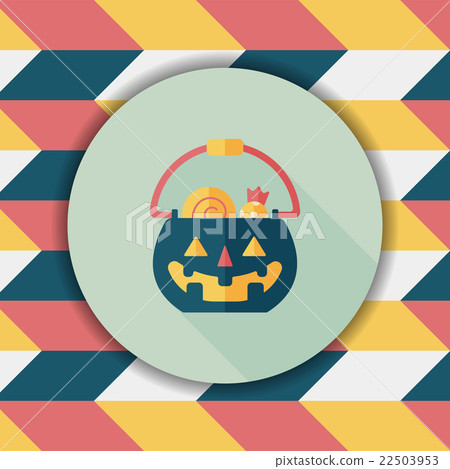 Halloween pumpkin shaped box flat icon with long shadow, eps10 22503953