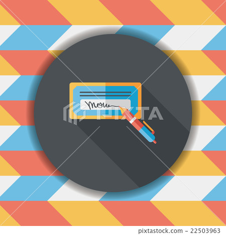 bill check flat icon with long shadow,eps10 bill check flat icon with long shadow,eps10 22503963