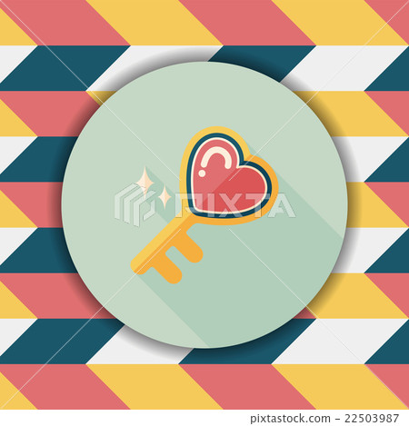 Valentine's Day lover key lock flat icon with long shadow,eps10 Valentine's Day lover key lock flat icon with long shadow,eps10 22503987