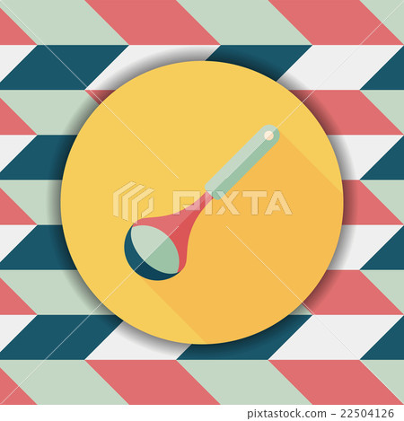 kitchenware spoon flat icon with long shadow,eps10 22504126