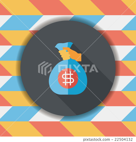 money bag flat icon with long shadow,eps10 - Stock Illustration ...