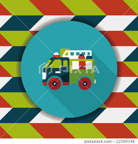 Transportation Fire truck flat icon with long shadow,eps10 22504148