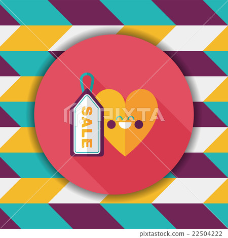 Valentine's Day SALE flat icon with long shadow,eps10 Valentine's Day SALE flat icon with long shadow,eps10 22504222