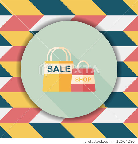 shopping paper bag flat icon with long shadow,eps10 shopping paper bag flat icon with long shadow,eps10 22504286