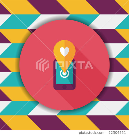 Valentine's Day message phone flat icon with long shadow,eps10 Valentine's Day message phone flat icon with long shadow,eps10 22504331